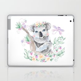 Baby koala with blue eyes and flowers Laptop & iPad Skin