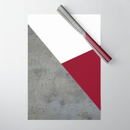 Concrete Burgundy Red White Wrapping Paper