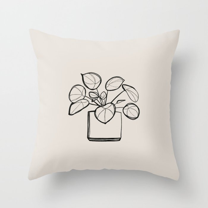 Pilea peperomioides interior plant Art Throw Pillow