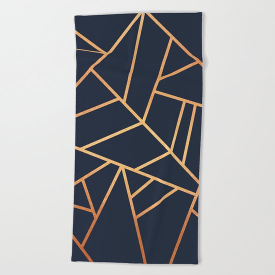 Copper and Midnight Navy Beach Towel