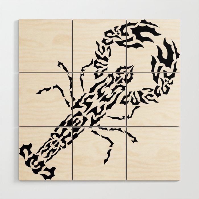 Lobster in shapes Wood Wall Art
