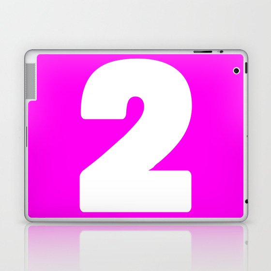 2 (White & Magenta Number) Laptop & iPad Skin