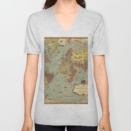 Mercator world map V Neck T Shirt