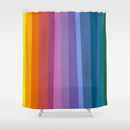 Modern Bright Rainbow Abstract Stripes Shower Curtain