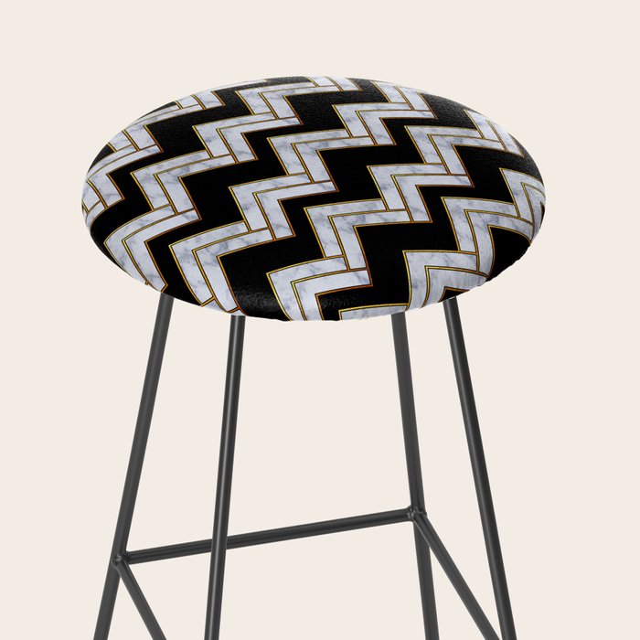 Art Deco Chevron Marble Bar Stool By Miavaldez Society6 Art Deco Chevron Marble Bar Stool