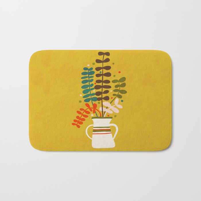 Potted Leaves Bath Mat