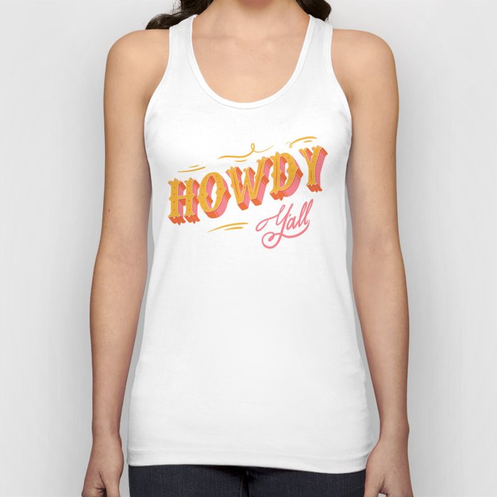 Howdy Y'all | Yellow Orange Pink Tank Top