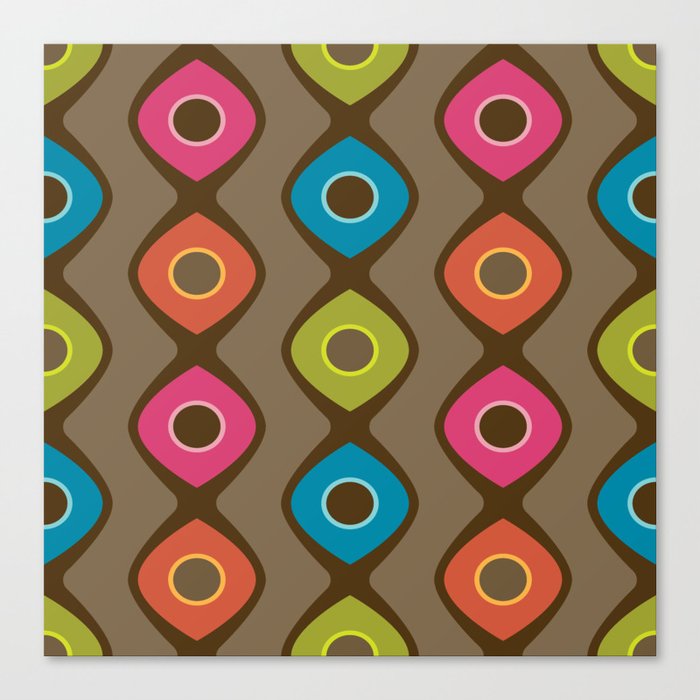 Groovy Mod Circle Chain in Bold Palette Canvas Print