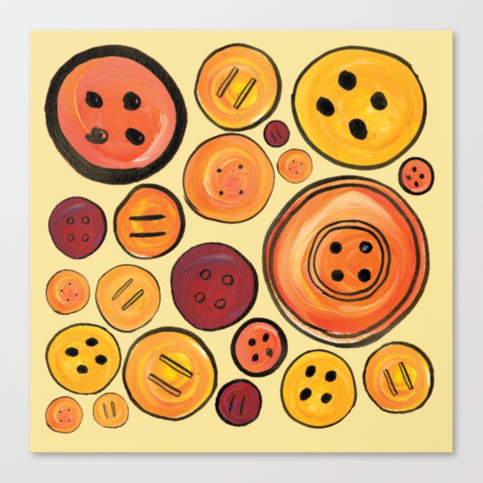 Yellow Buttons Canvas Print