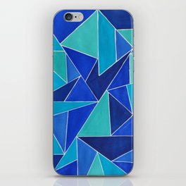 The Blues - Abstract Blue Triangle Pattern iPhone Skin