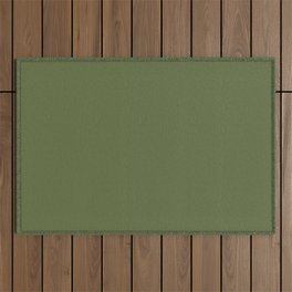 Dark Olive Green solid color modern abstract pattern Outdoor Rug