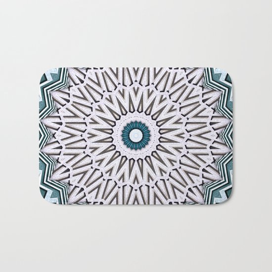 Turquoise Kaleidoscope Bath Mat