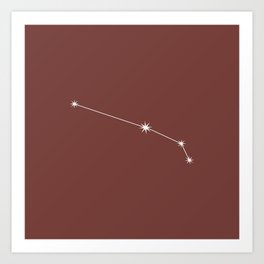 ARIES Brick Red – Zodiac Astrology Star Constellation Art Print
