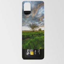 Stormy Day on the Plains - Tree Under Stormy Sky on Spring Day on the Plains of Kansas Android Card Case