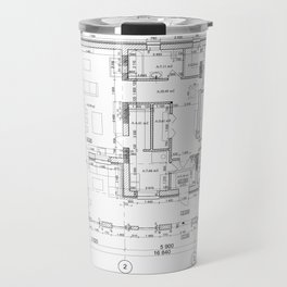 Detailed architectural private house floor plan, apartment layout, blueprint. Vector illustration Travel Mug