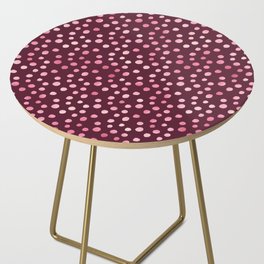 Pink Burgundy Spots Pattern Side Table