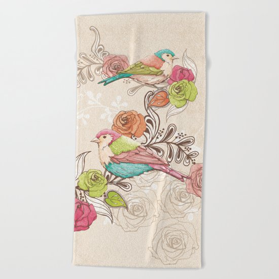 Country Garden Beach Towel