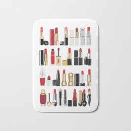 The Lipsticks Shelf Bath Mat | Seduction, Gloss, Makeup, Digital, Colored Pencil, Red, Pattern, Lipsticks, Reougealevre, Drawing 
