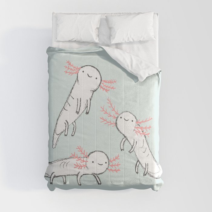 Three Little Axolotls Comforter