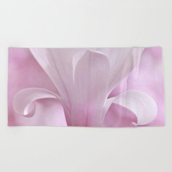 Magnolia flower macro 256 Beach Towel