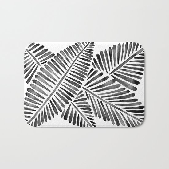 Tropical Banana Leaves – Black Palette Bath Mat