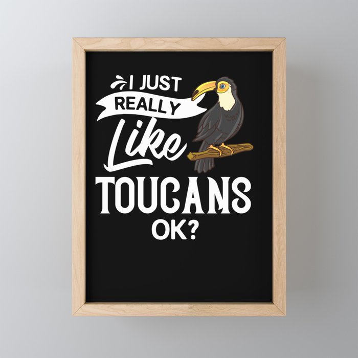 Toucan Bird Animal Tropical Cute Framed Mini Art Print
