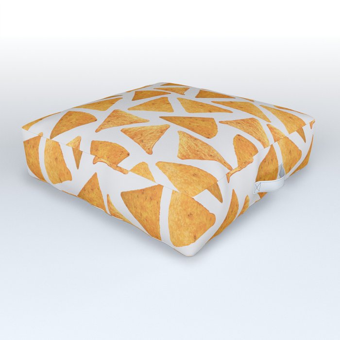 Orange Chips Outdoor Floor Cushion