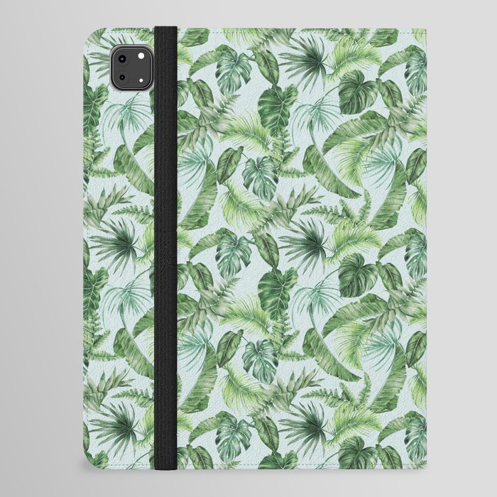 Watercolor Tropical Rain Forest Foliage iPad Folio Case