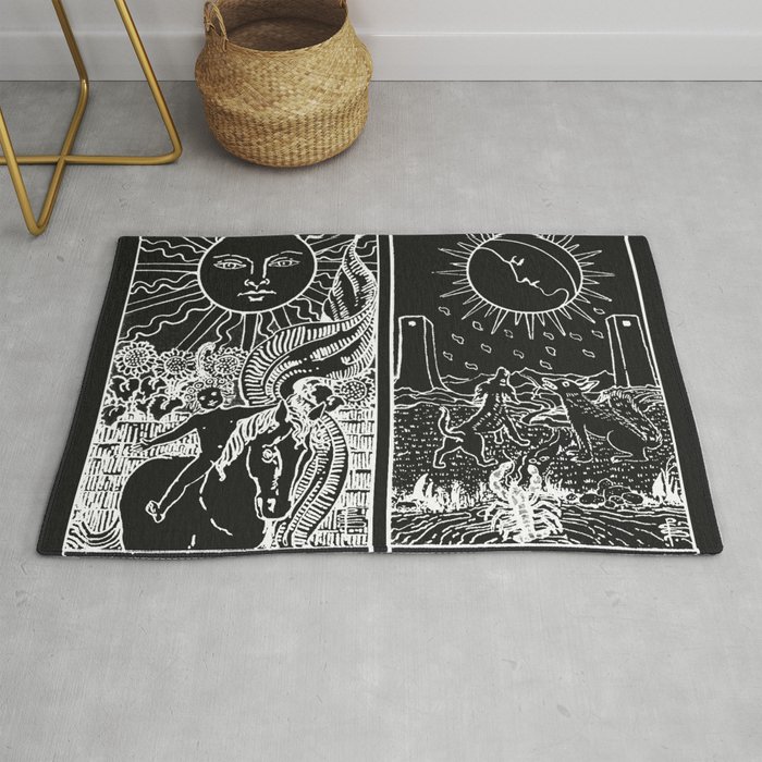 The Sun and Moon Tarot Cards | Obsidian & Pearl Rug