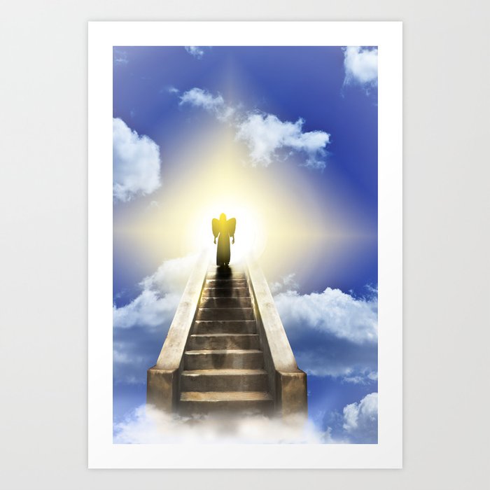 Angel On A Stairway To Heaven Art Print By Sdominick Society6
