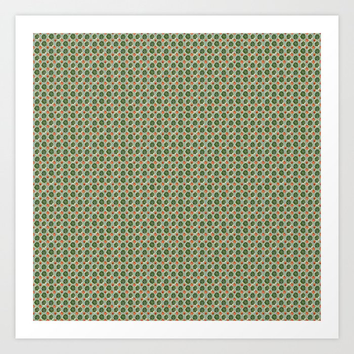 Berries and Seedpods, Gnome for the Holidays Collection, Light Gray-Green Art Print