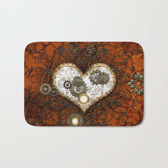 Steampunk, wonderful heart Bath Mat