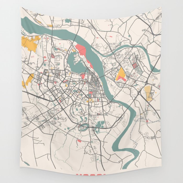 Hanoi - Vietnam Chalk City Map Wall Tapestry by PA City Map  Society6