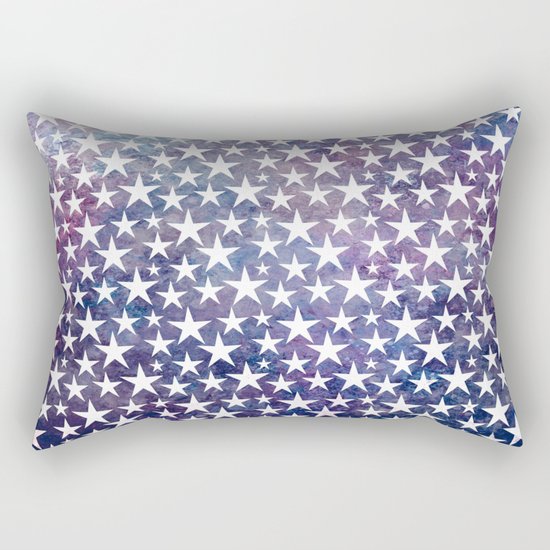 White stars on bold grunge blue background Rectangular Pillow