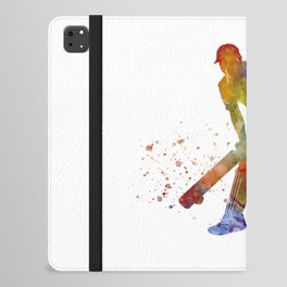 Watercolor cricket player iPad Folio Case