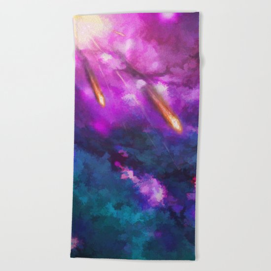 Falling stars Beach Towel