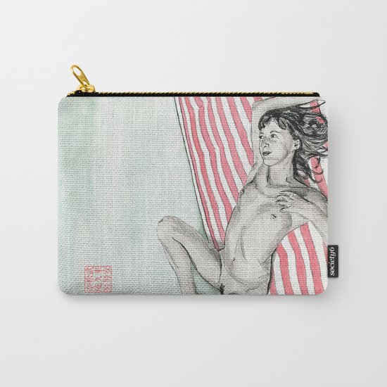Girl on a Bed Carry-All Pouch