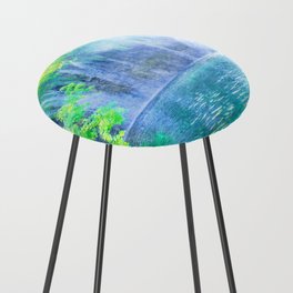 waterfall stream impressionism painted realistic scene Counter Stool