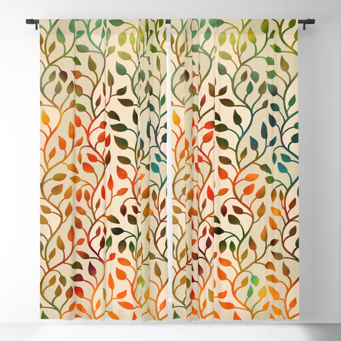 Pattern of Small Autumn Leaves Blackout Curtain by Klara Acel | Society6