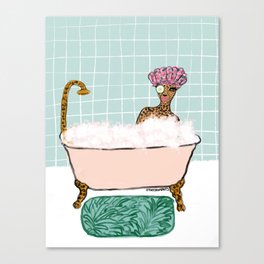 Bathtub Cheetah Canvas Print