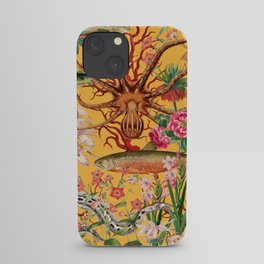 Floral Ocean Eden on Yellow iPhone Case