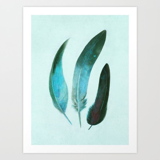 Blue Feathers Art Print