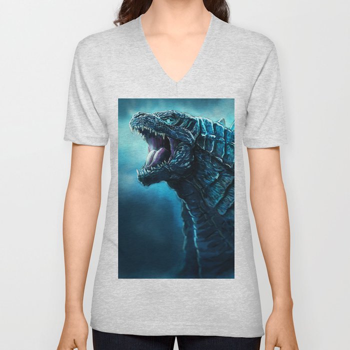 The King of Monsters - Godzilla V Neck T Shirt