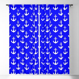 Anchors (White & Blue Pattern) Blackout Curtain