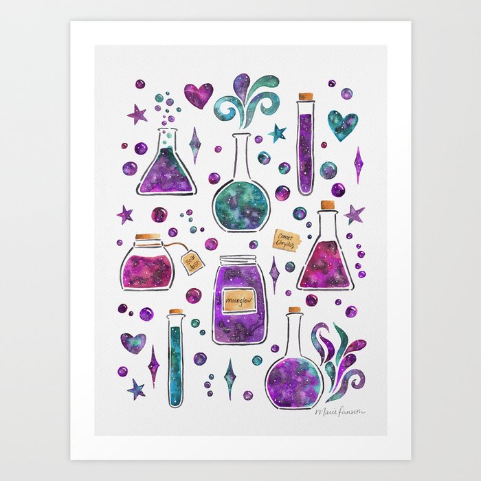 Galaxy Potions - Purple Palette Art Print