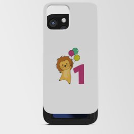 Lion First Birthday Balloons For Kids iPhone Card Case