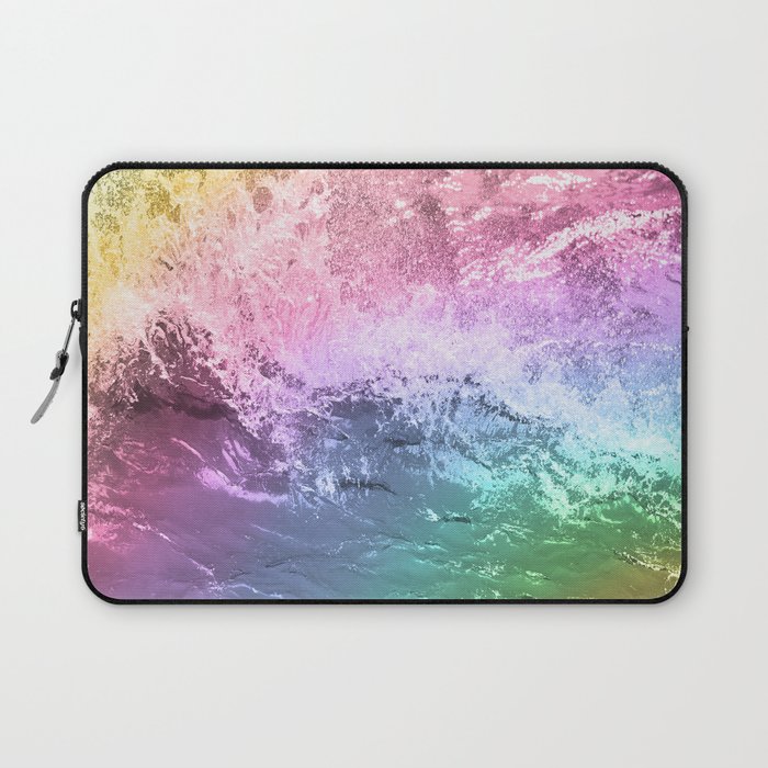 Ocean Waves Rainbow Gradient Texture Laptop Sleeve