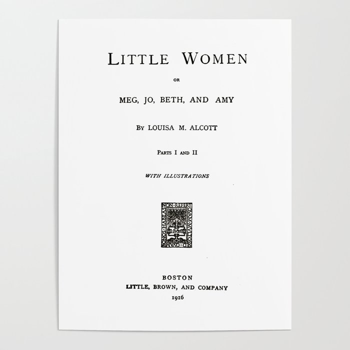 Little Women Louisa May Alcott Title Page Poster