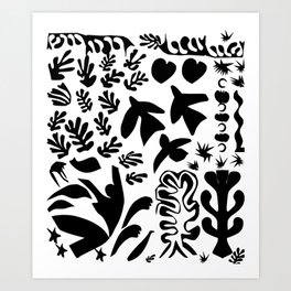 Black & White Pattern. Matisse Inspired | Inspired by Famous Artists #3.  Art Print