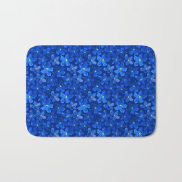 Cobalt-Flowers Bath Mat | Flower, Graphic, Painting, Floral, Daisy, Repeatprint, Pattern, Bluedaisy, Watercolor 